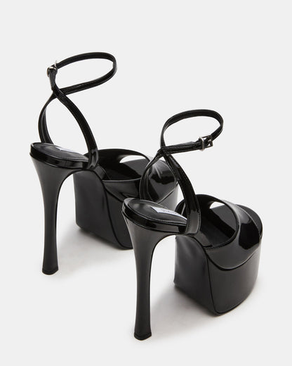 OLYSSIA Black Platform Stiletto Ankle Strap Women's Heel | Steve Madden