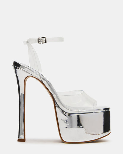 OLYSSIA Clear Platform Stiletto Ankle Strap Women's Heel | Steve Madden