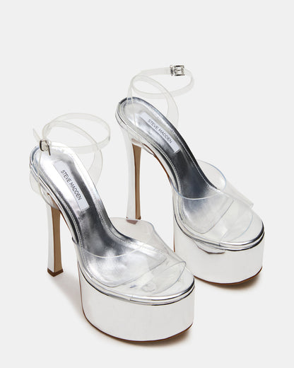 OLYSSIA Clear Platform Stiletto Ankle Strap Women's Heel | Steve Madden