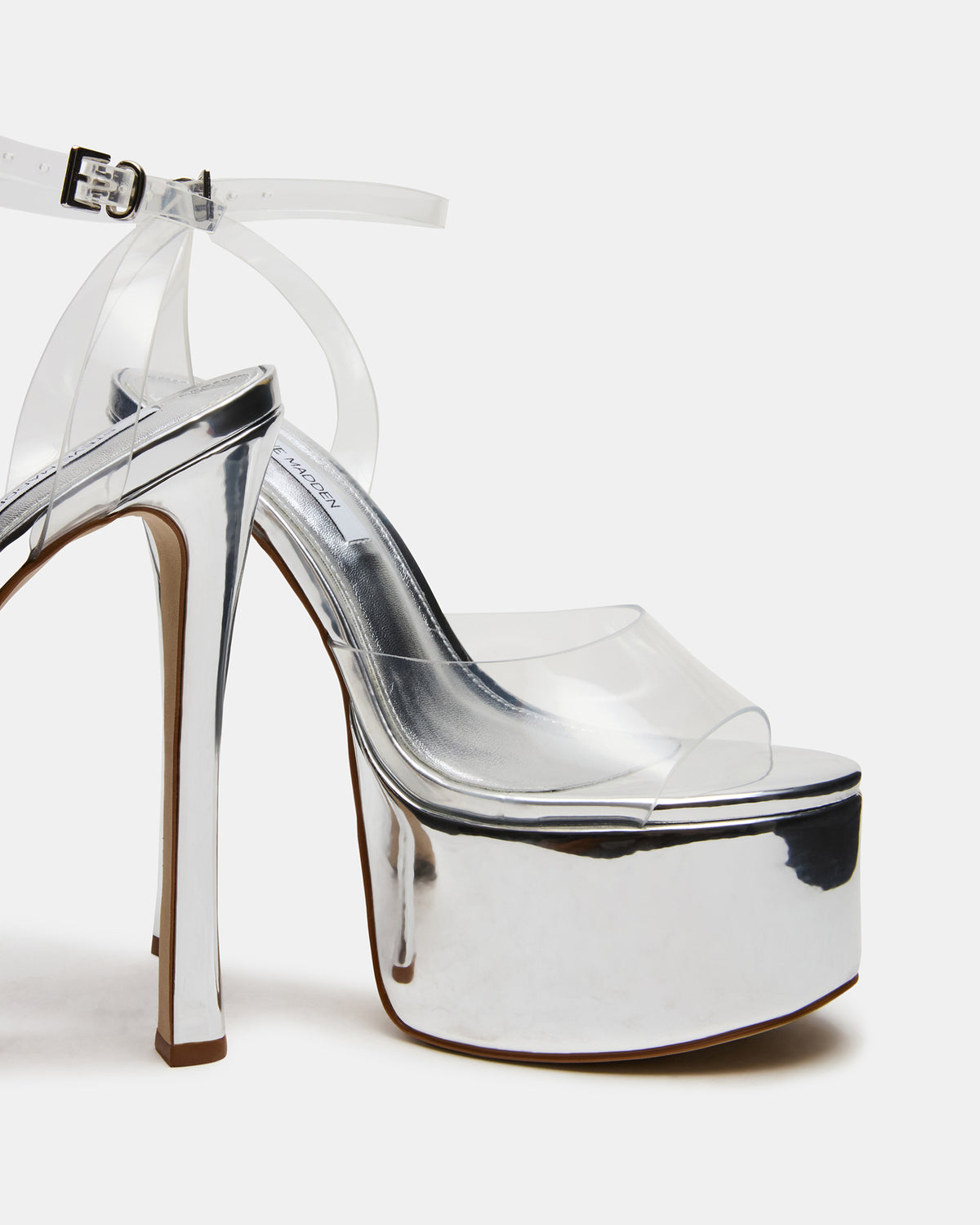 OLYSSIA Clear Platform Stiletto Ankle Strap Women's Heel | Steve Madden