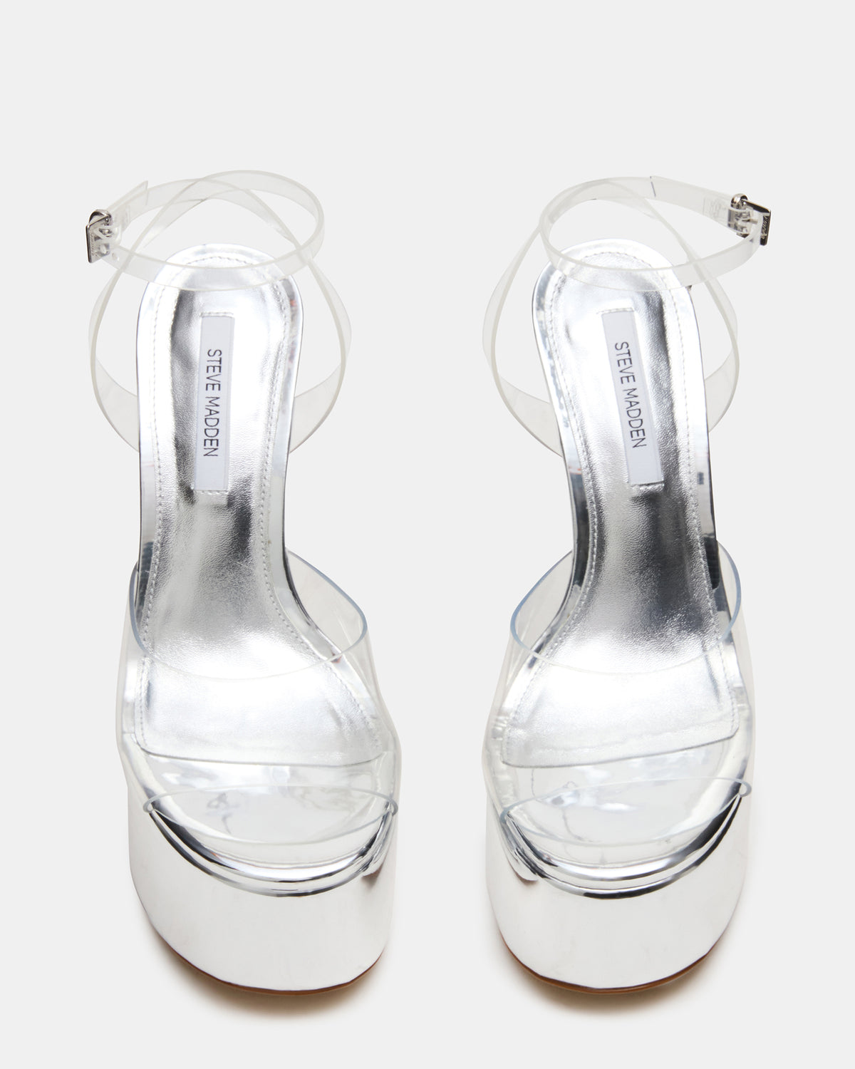 OLYSSIA Clear Platform Stiletto Ankle Strap Women's Heel | Steve Madden