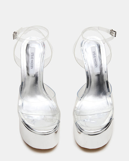 OLYSSIA Clear Platform Stiletto Ankle Strap Women's Heel | Steve Madden
