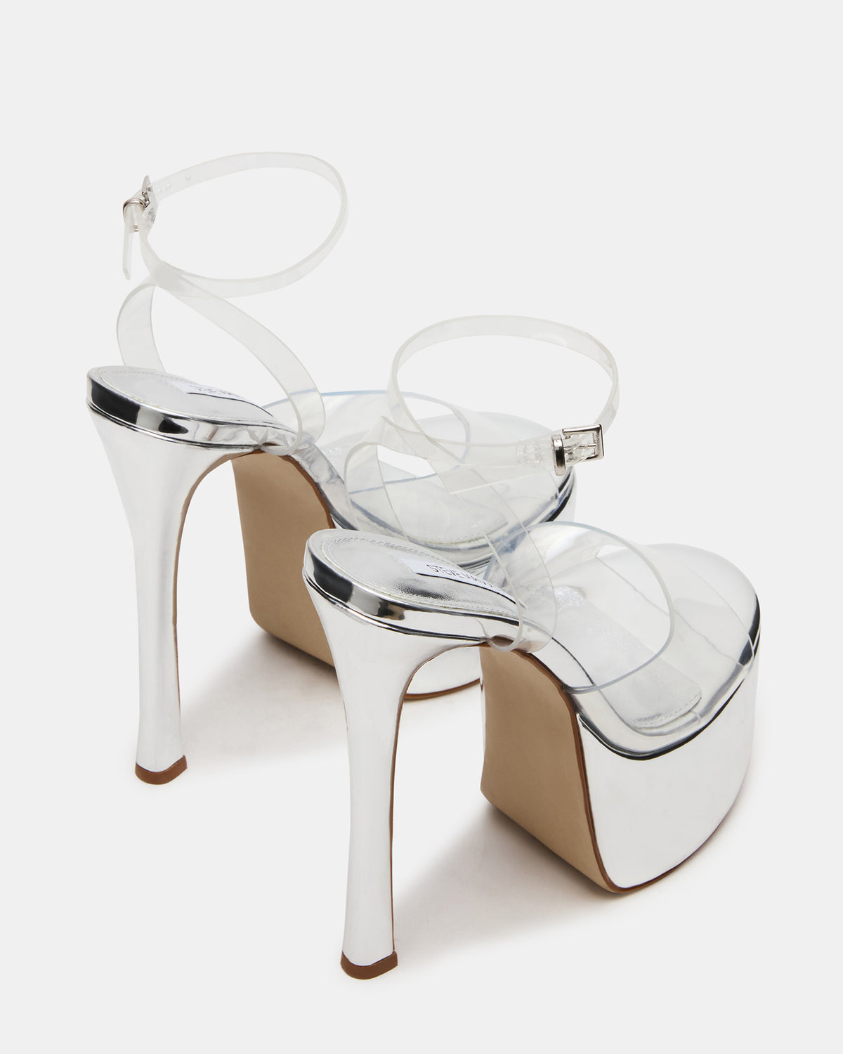 OLYSSIA Clear Platform Stiletto Ankle Strap Women's Heel | Steve Madden
