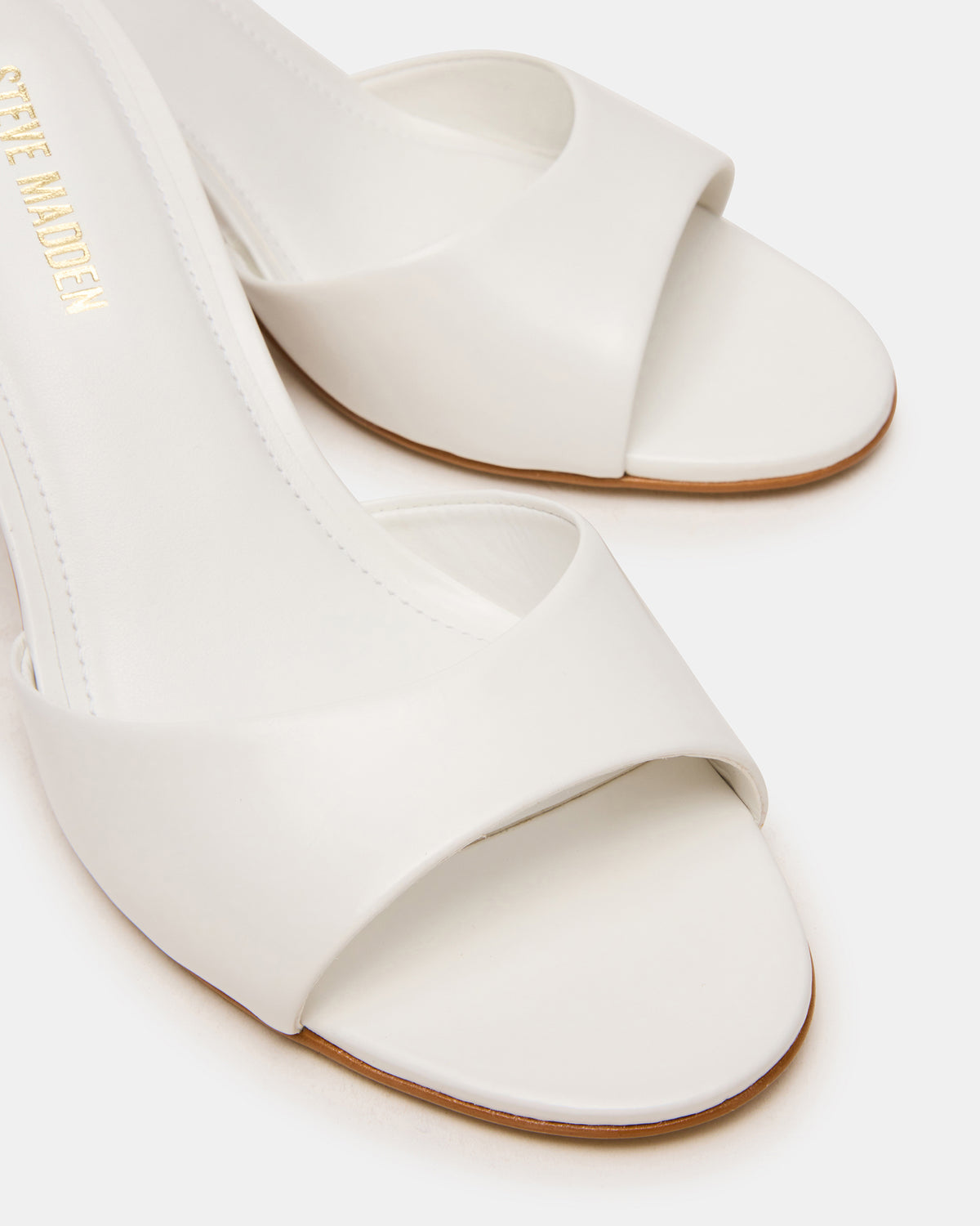 KENDRIX White Leather Mule Stiletto Women's Heel | Steve Madden