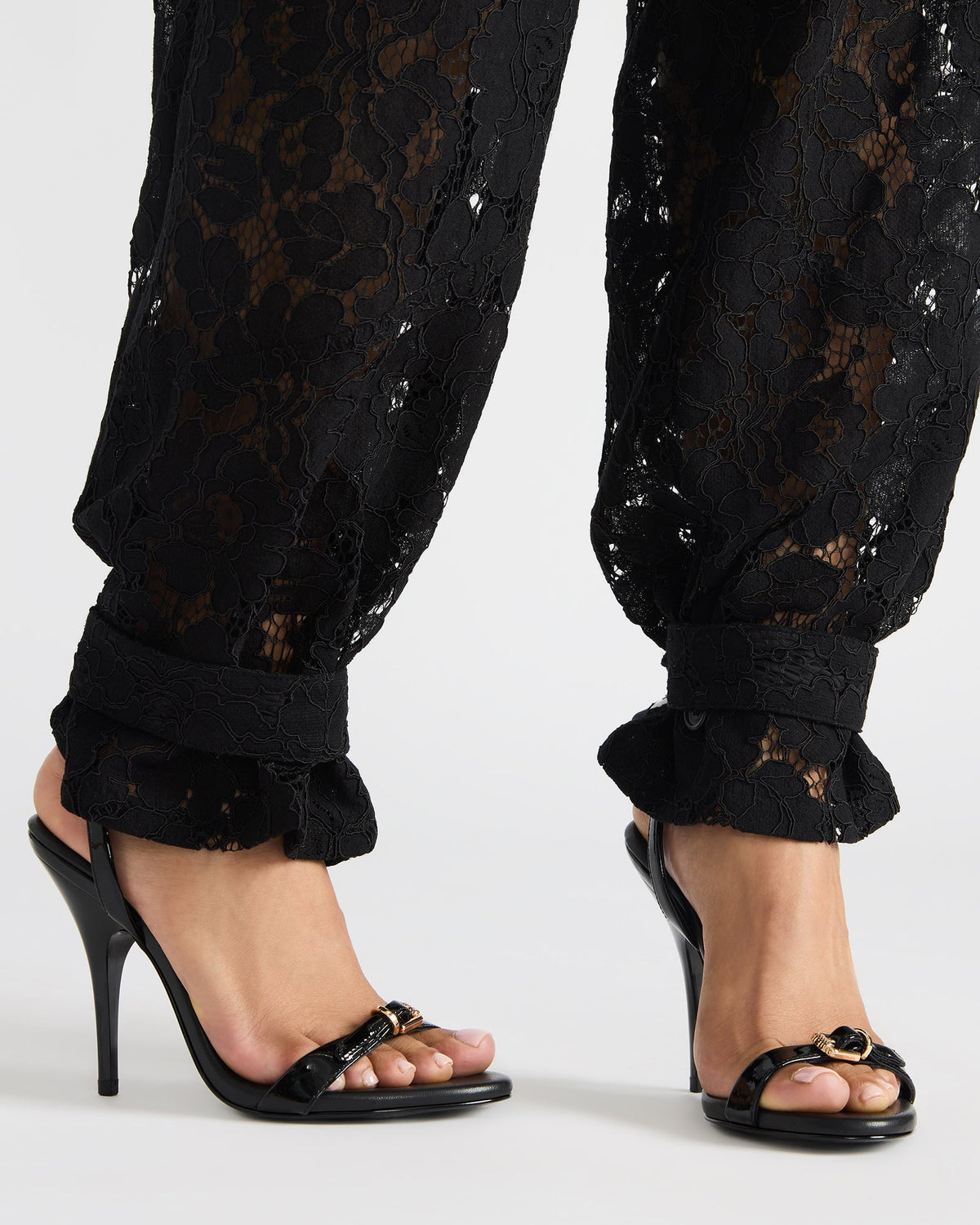 FOXX Black Patent Strappy Stiletto Open-Toe Women's Heel | Steve Madden