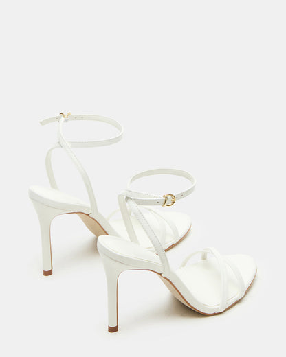 JYPSEY White Leather Strappy Stiletto Women's Heel | Steve Madden