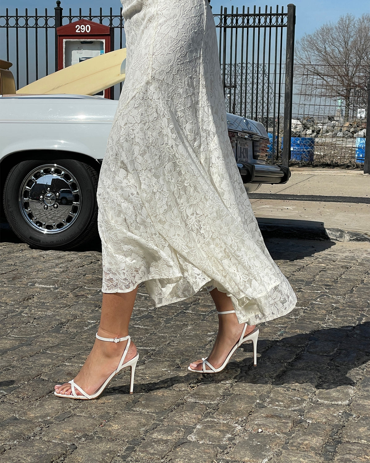 JYPSEY White Leather Strappy Stiletto Women's Heel | Steve Madden