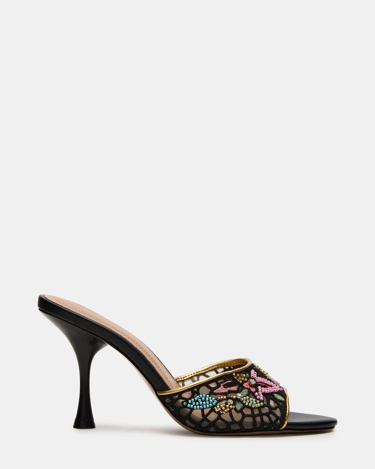 SANTI Mesh Black Multi Pointed-Toe Mule Women's Heel | Steve Madden