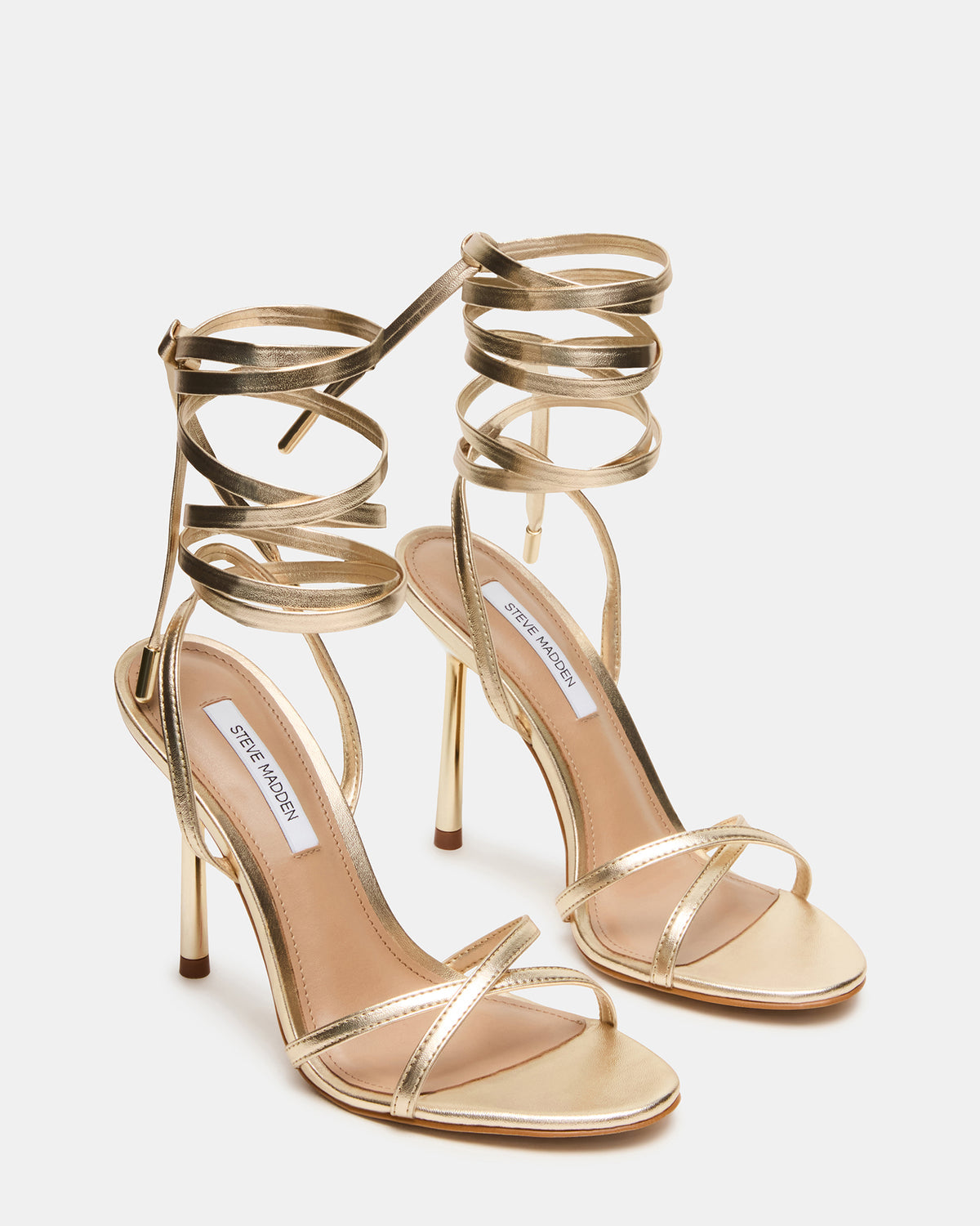NERI Champagne Strappy Stiletto Round-Toe Women's Heel | Steve Madden