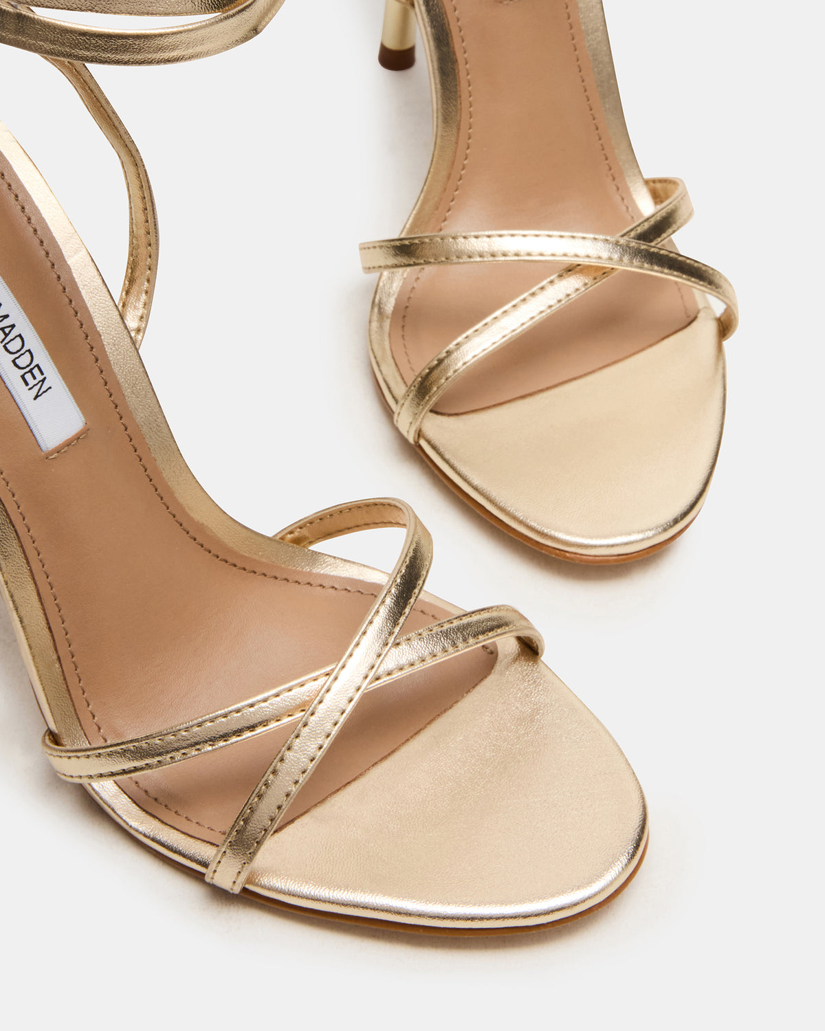 NERI Champagne Strappy Stiletto Round-Toe Women's Heel | Steve Madden