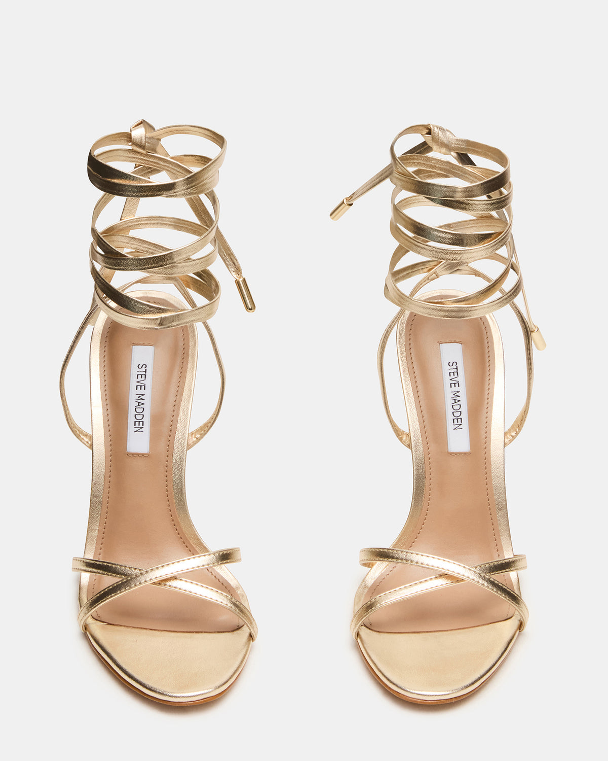 NERI Champagne Strappy Stiletto Round-Toe Women's Heel | Steve Madden