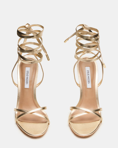 NERI Champagne Strappy Stiletto Round-Toe Women's Heel | Steve Madden