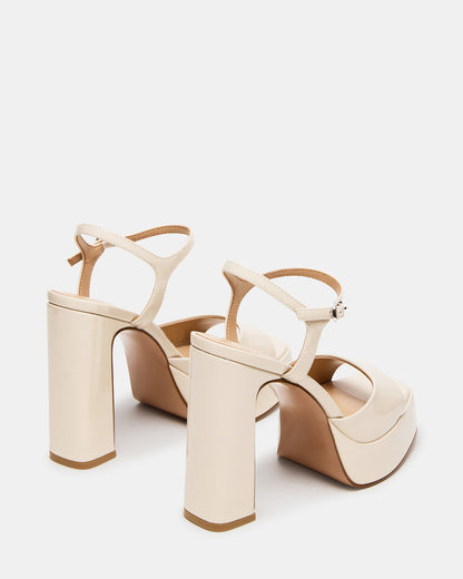LINADRA Bone Patent Platform Square-Toe Strappy Women's Heel | Steve Madden