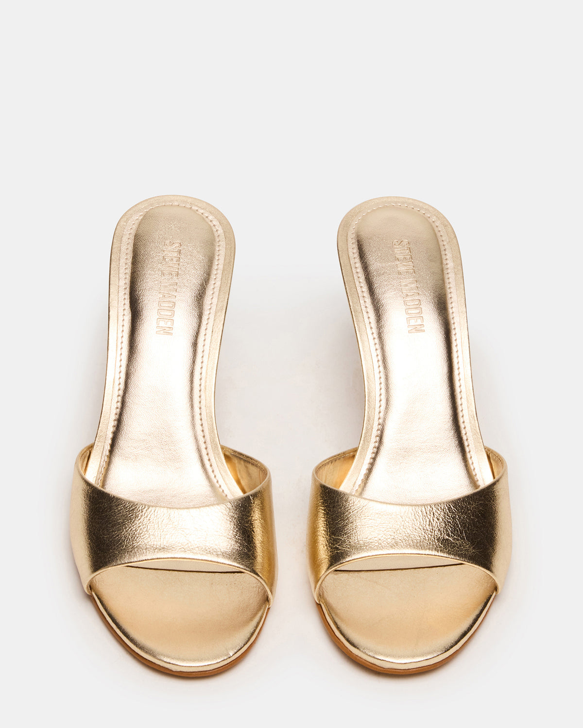 KENDRIX Gold Leather Mule Stiletto Women's Heel | Steve Madden