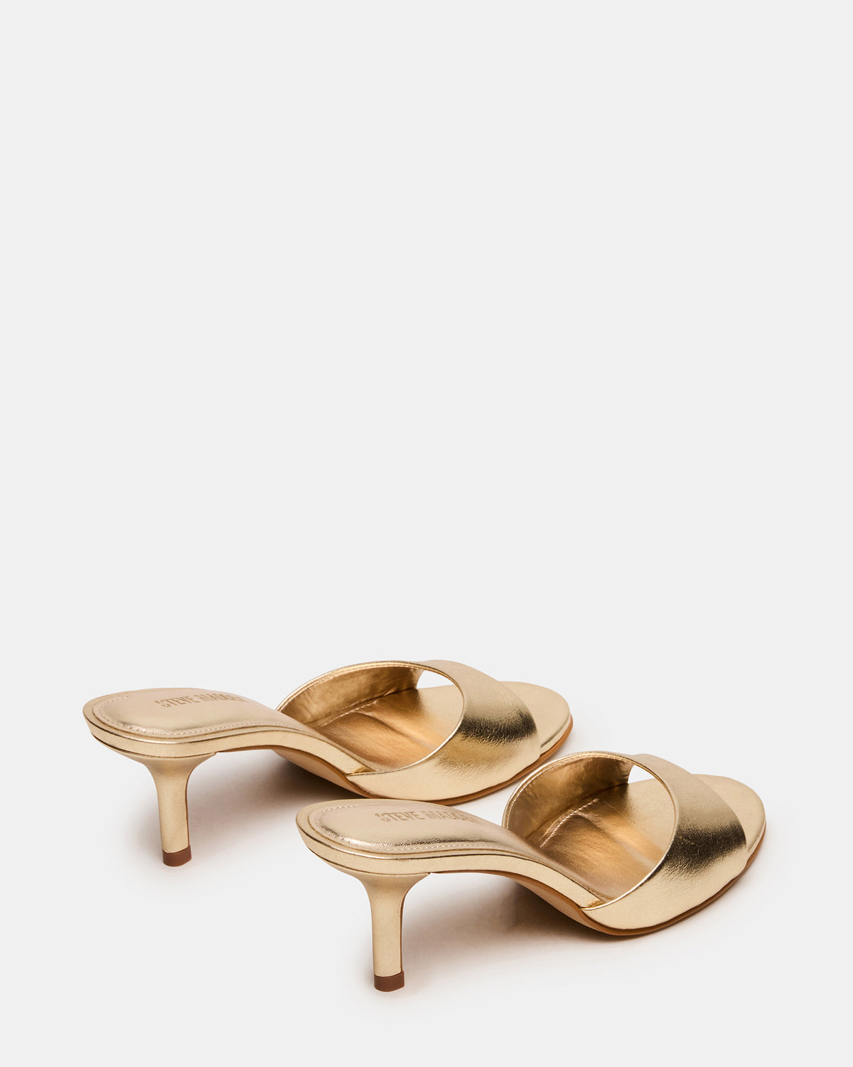 KENDRIX Gold Leather Mule Stiletto Women's Heel | Steve Madden