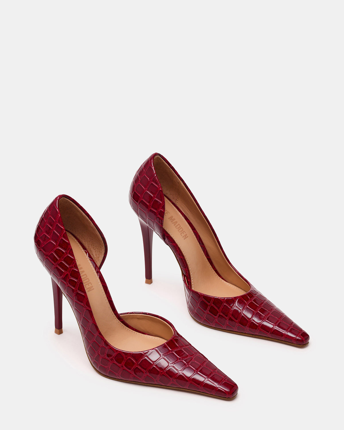 ELEGANT Red Crocodile Pointed-Toe Stiletto Pump Women's Heel | Steve Madden