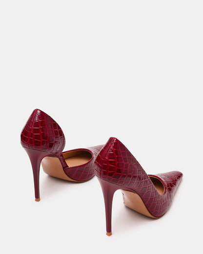 ELEGANT Red Crocodile Pointed-Toe Stiletto Pump Women's Heel | Steve Madden