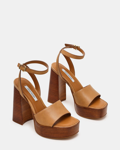 FLORIA Banana Leather Women's Platform Square-Toe Block Heel | Steve Madden