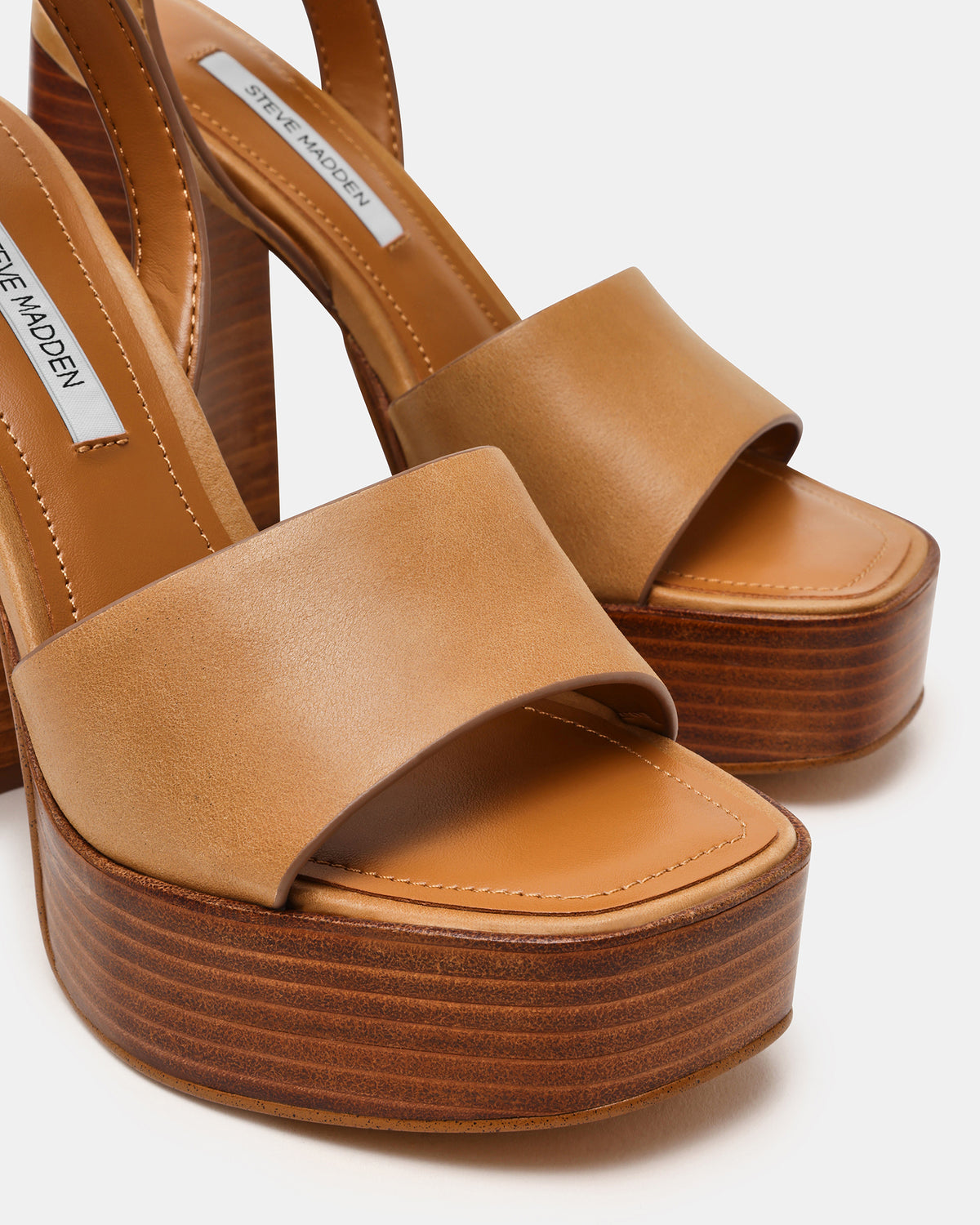 FLORIA Banana Leather Women's Platform Square-Toe Block Heel | Steve Madden
