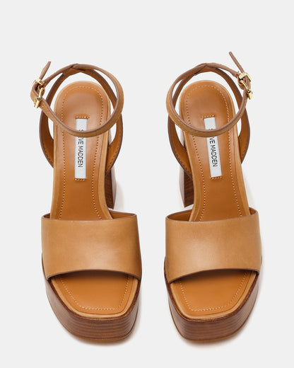 FLORIA Banana Leather Women's Platform Square-Toe Block Heel | Steve Madden