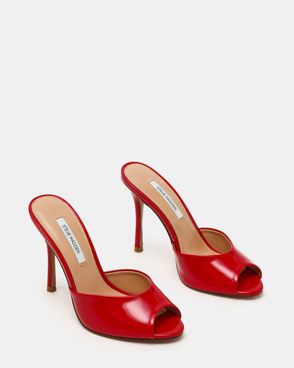 PRIYA Red Patent Mule Women's Heel | Steve Madden