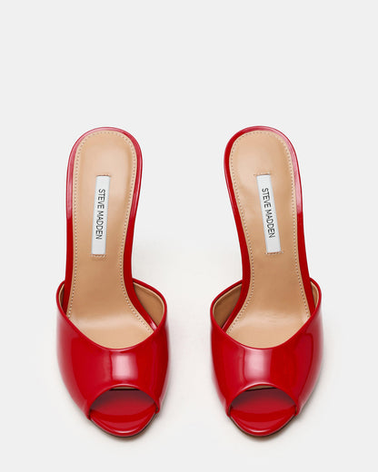 PRIYA Red Patent Mule Women's Heel | Steve Madden