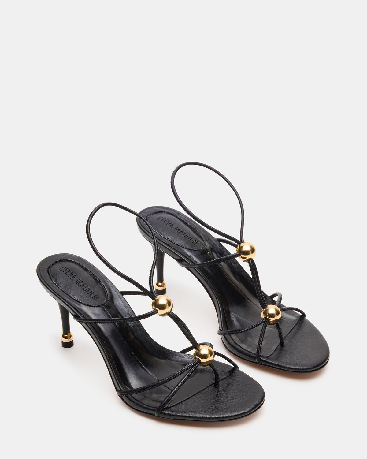RAMOS Black Strappy Stiletto Women's Heel | Steve Madden