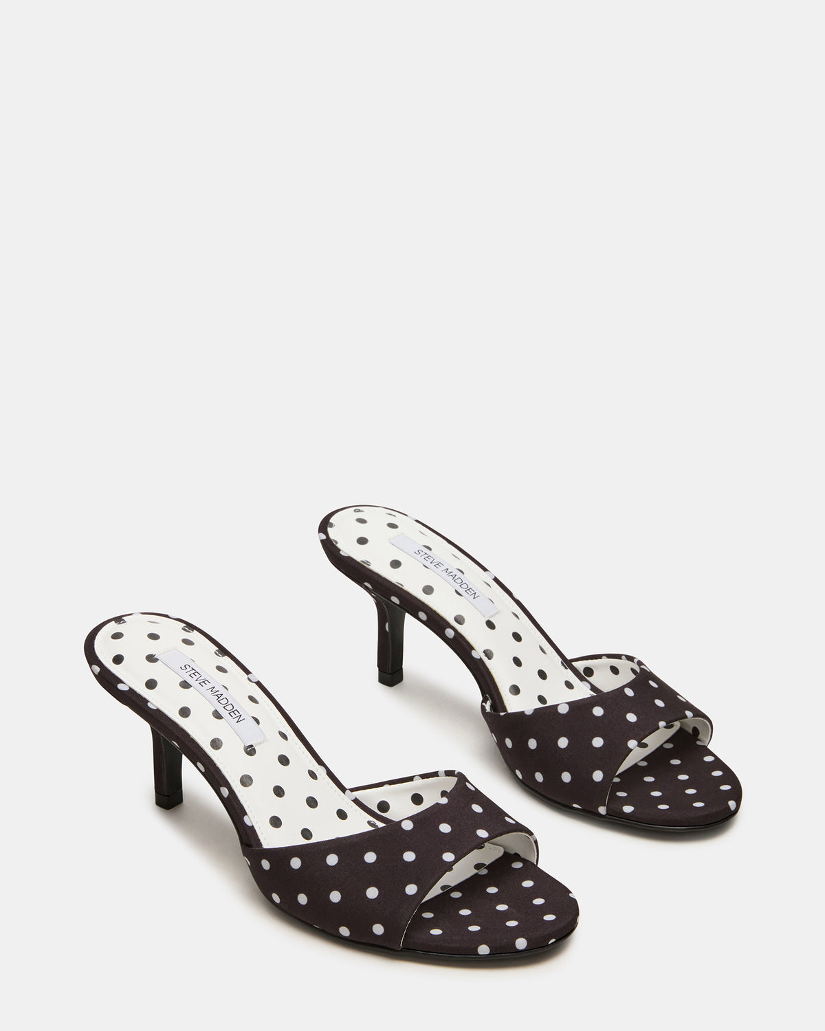 KENDRIX Black/White Mule Stiletto Women's Heel | Steve Madden