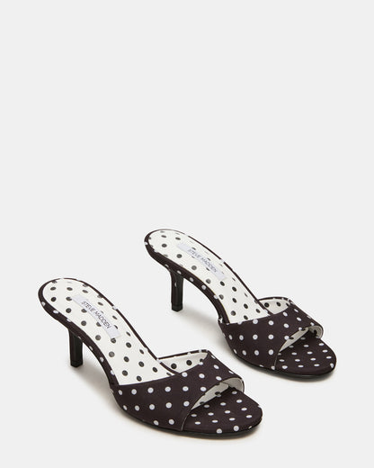 KENDRIX Black/White Mule Stiletto Women's Heel | Steve Madden