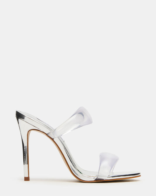 SATURN Jelly Clear Stiletto Mule Women's Heel | Steve Madden