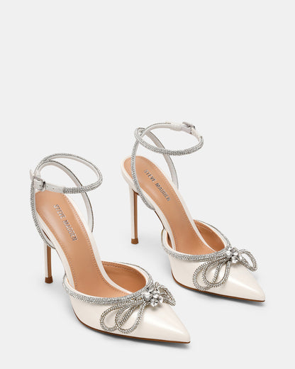 VIABLE Off-White Women's Rhinestone-Embellished Stilettos | Steve Madden