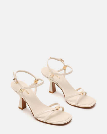 POSY Bone Gold-Detail Strappy Square-Toe Women's Heel | Steve Madden