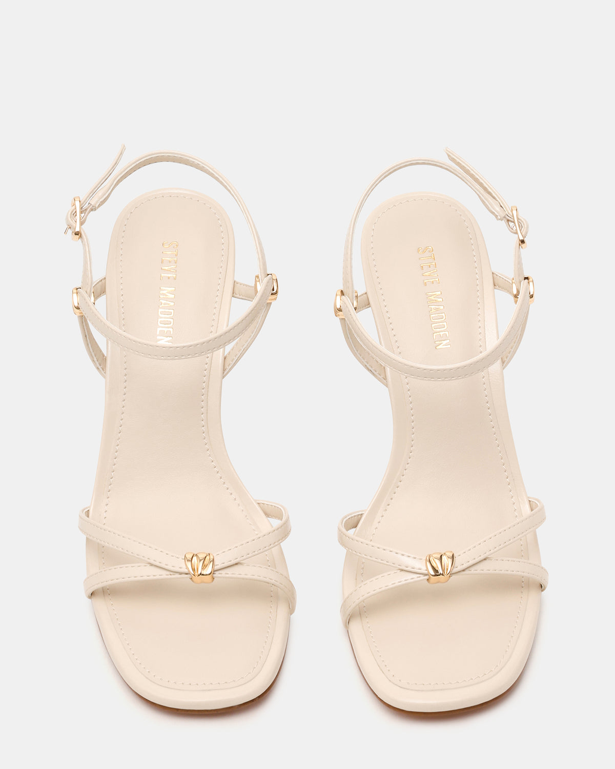 POSY Bone Gold-Detail Strappy Square-Toe Women's Heel | Steve Madden