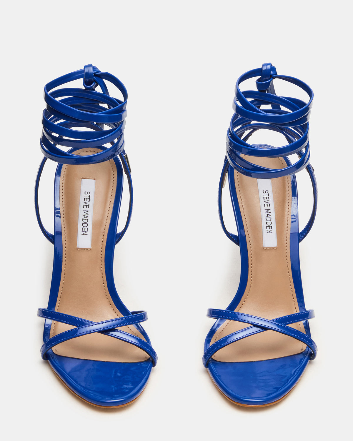 NERI Cobalt Patent Strappy Stiletto Round-Toe Women's Heel | Steve Madden