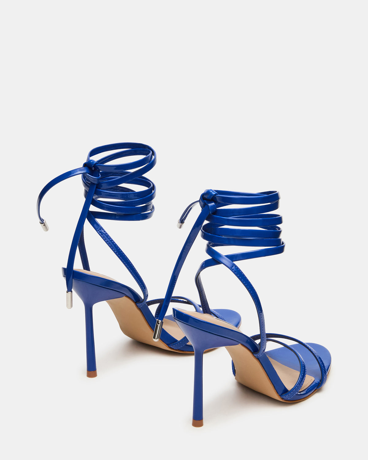 NERI Cobalt Patent Strappy Stiletto Round-Toe Women's Heel | Steve Madden