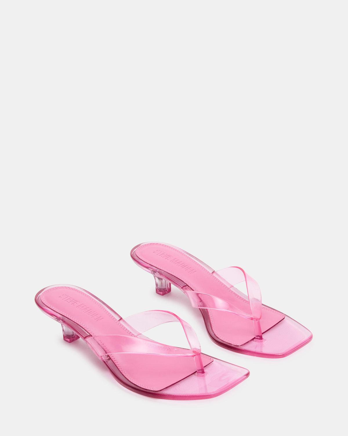 TRACIE Jelly Pink Thong Strap Women's Kitten Heel | Steve Madden