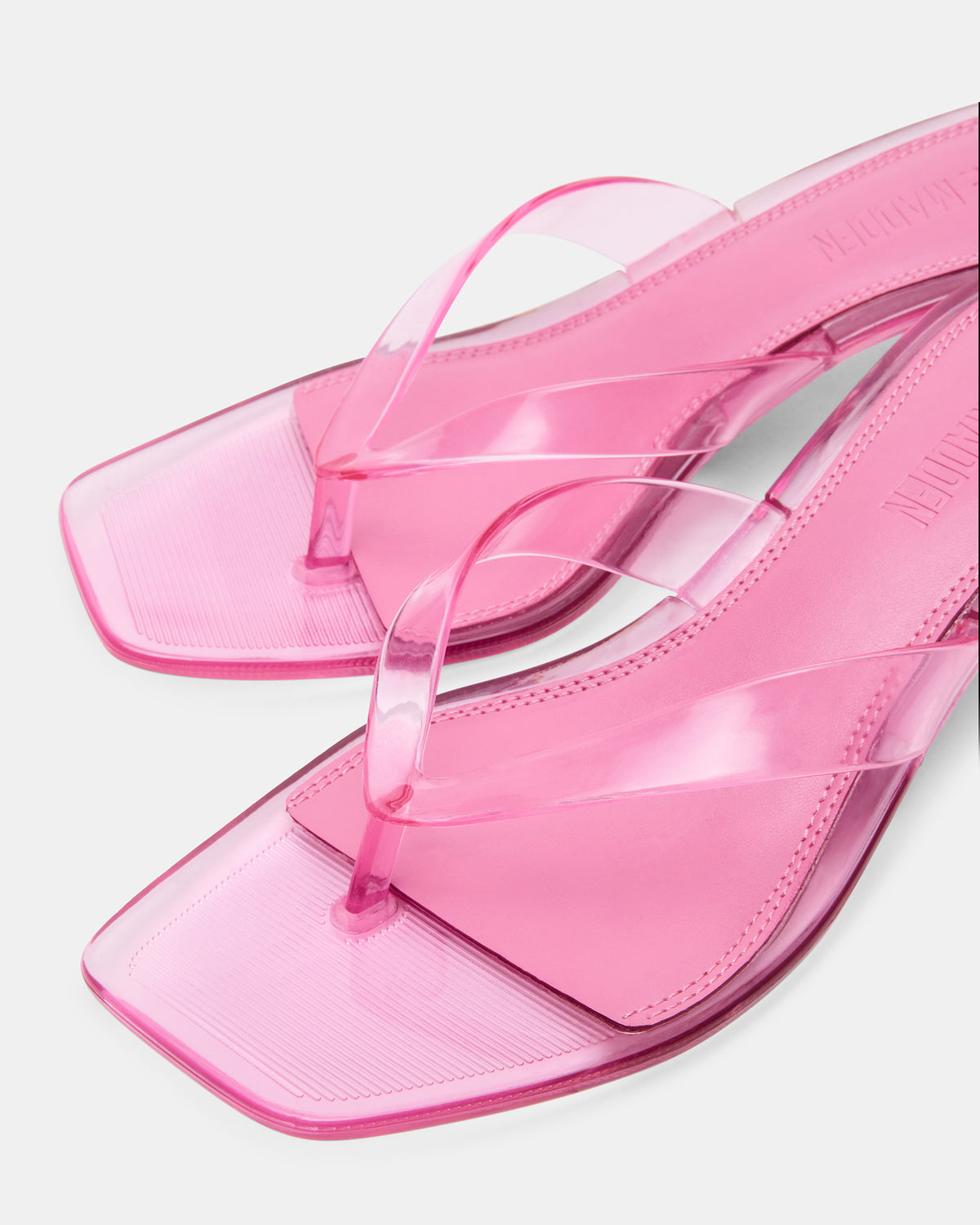 TRACIE Jelly Pink Thong Strap Women's Kitten Heel | Steve Madden