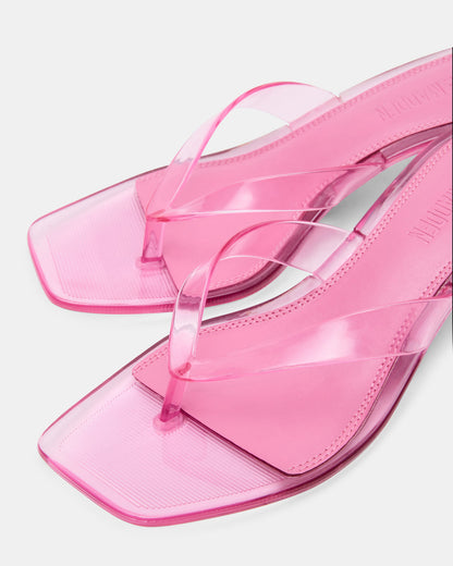 TRACIE Jelly Pink Thong Strap Women's Kitten Heel | Steve Madden