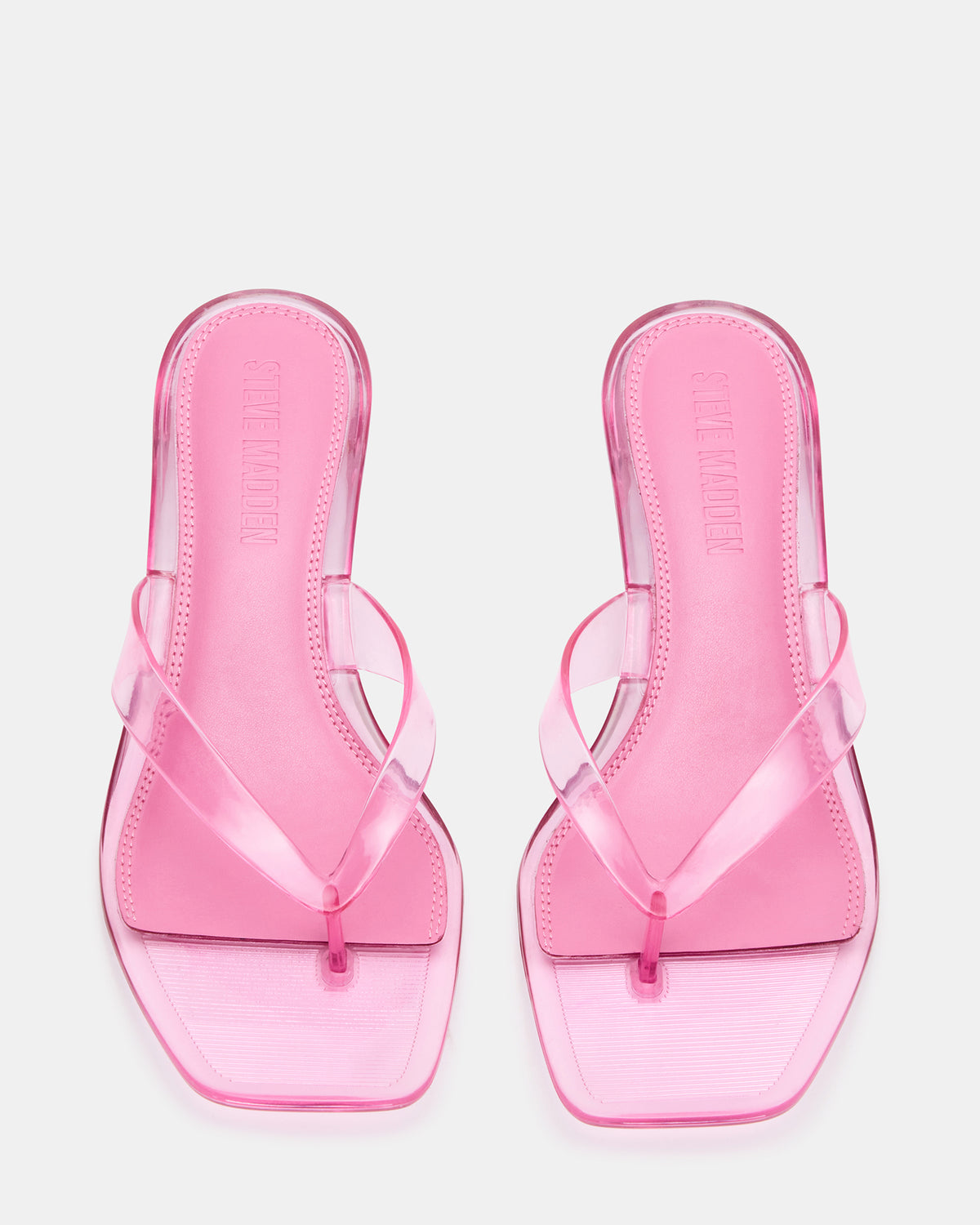 TRACIE Jelly Pink Thong Strap Women's Kitten Heel | Steve Madden