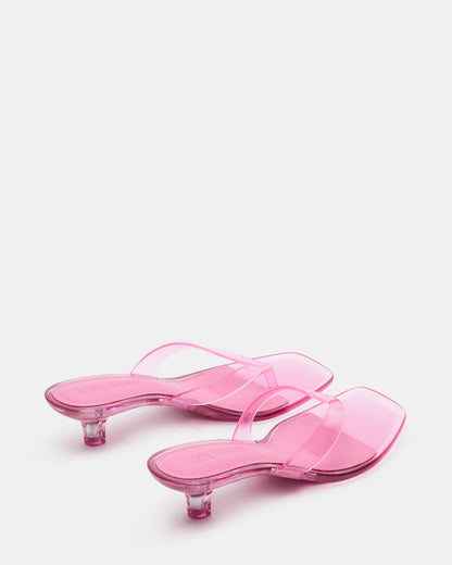 TRACIE Jelly Pink Thong Strap Women's Kitten Heel | Steve Madden