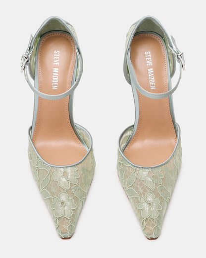 AVANT Pistachio Lace Pointed-Toe Stiletto Pump Women's Heel | Steve Madden
