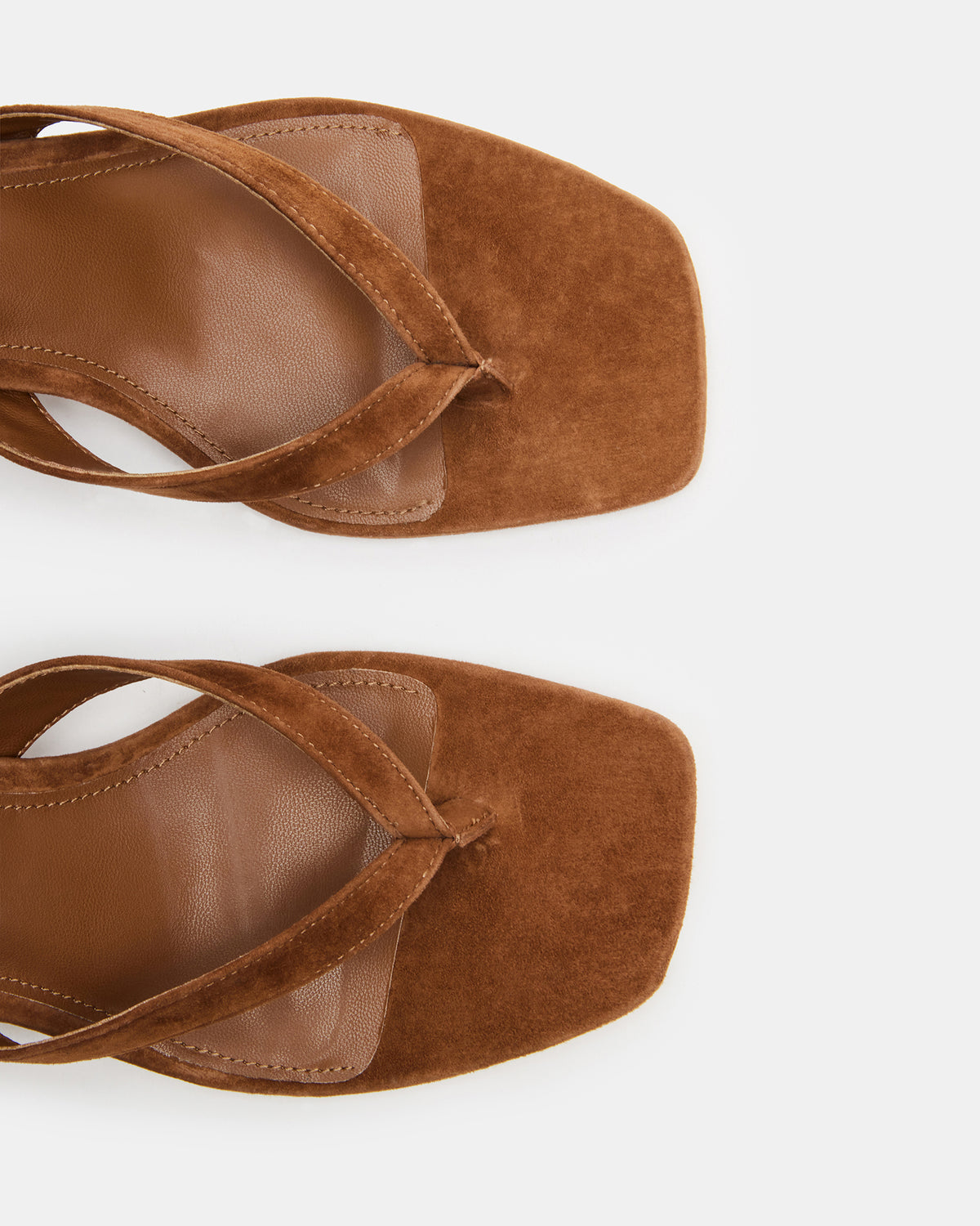 TRACIE Chestnut Suede Thong Strap Women's Kitten Heel | Steve Madden