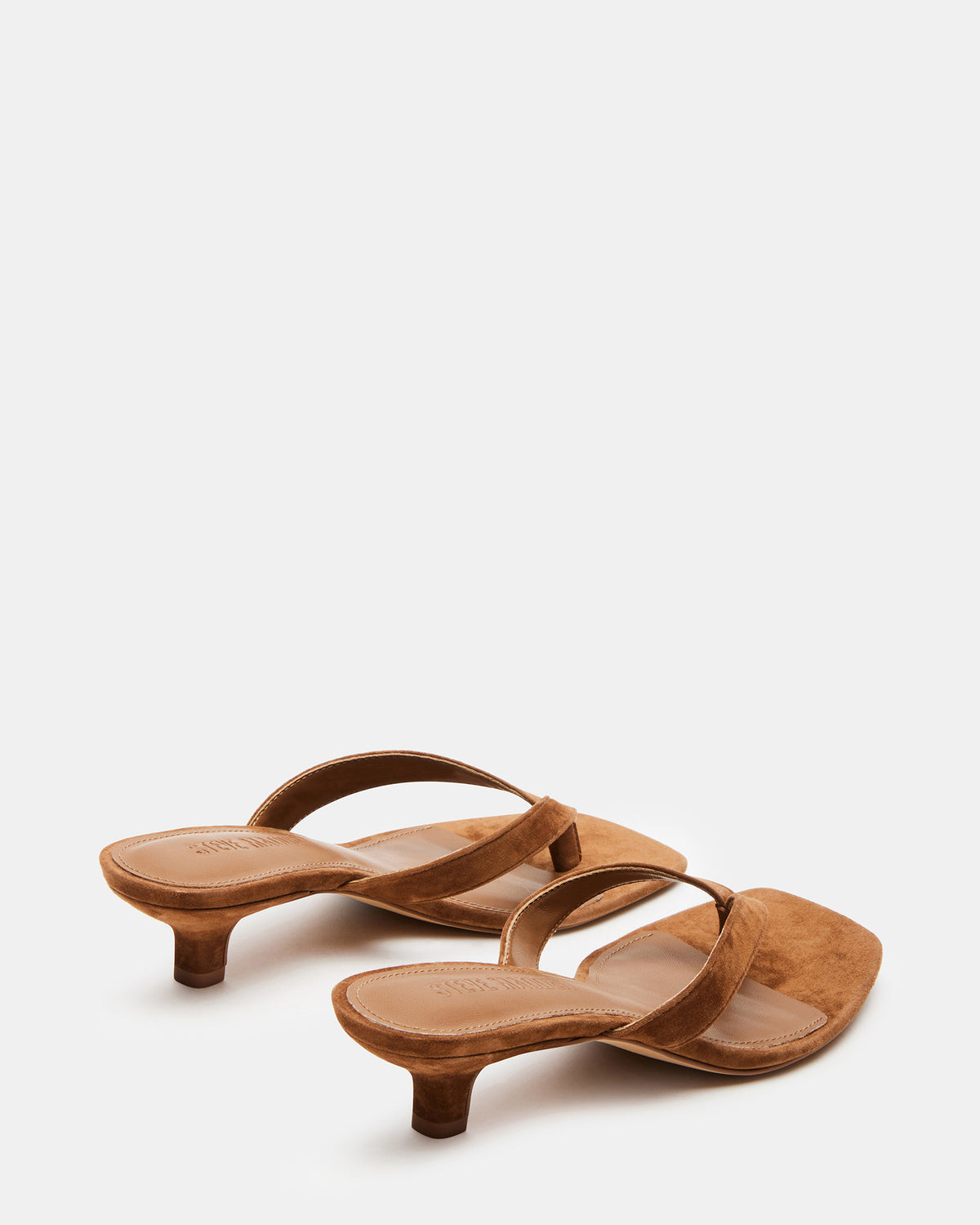 TRACIE Chestnut Suede Thong Strap Women's Kitten Heel | Steve Madden
