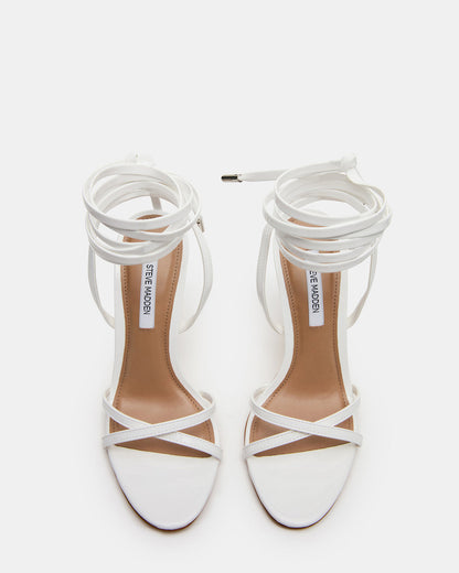 NERI White Patent Strappy Stiletto Round-Toe Women's Heel | Steve Madden