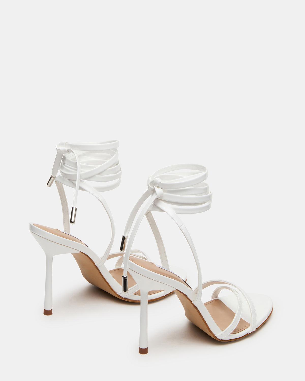 NERI White Patent Strappy Stiletto Round-Toe Women's Heel | Steve Madden