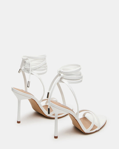 NERI White Patent Strappy Stiletto Round-Toe Women's Heel | Steve Madden