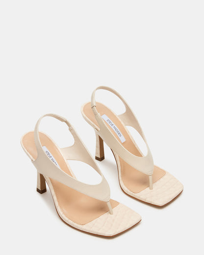 IMPROV Bone Leather Square-Toe Thong Slingback Women's Heel | Steve Madden