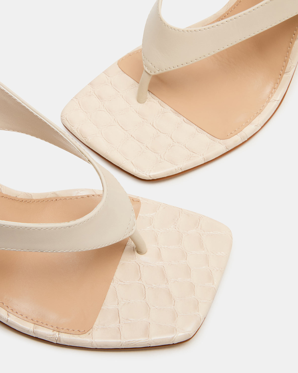 IMPROV Bone Leather Square-Toe Thong Slingback Women's Heel | Steve Madden