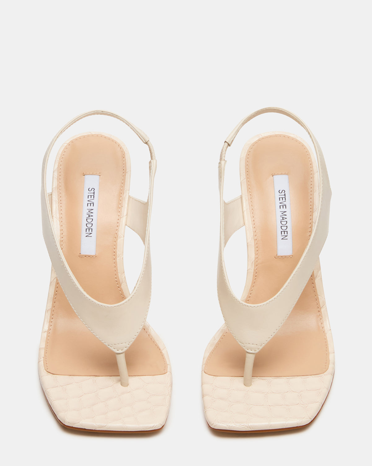 IMPROV Bone Leather Square-Toe Thong Slingback Women's Heel | Steve Madden