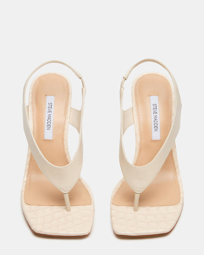 IMPROV Bone Leather Square-Toe Thong Slingback Women's Heel | Steve Madden